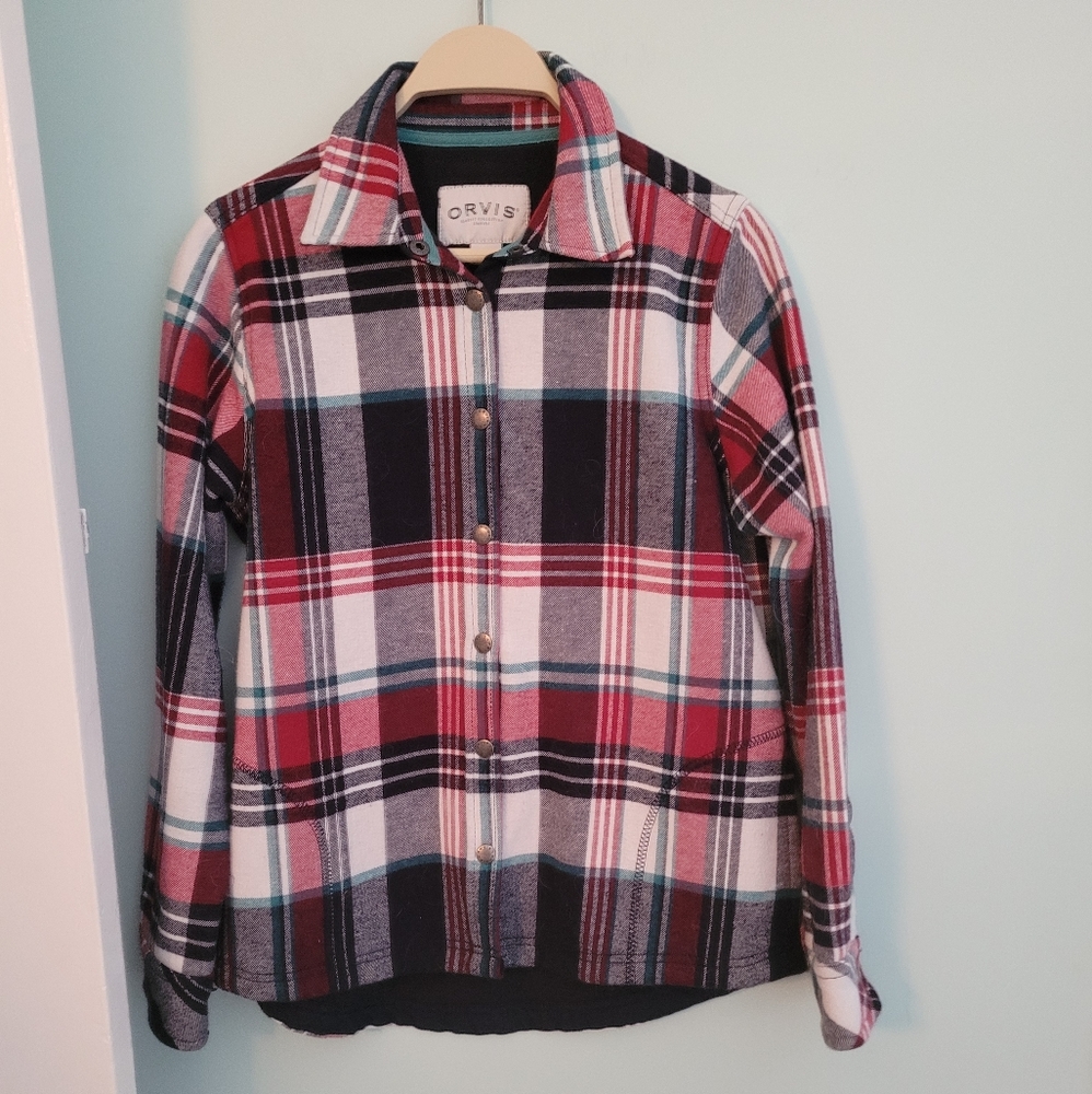Orvis plaid fleece lined shirt S